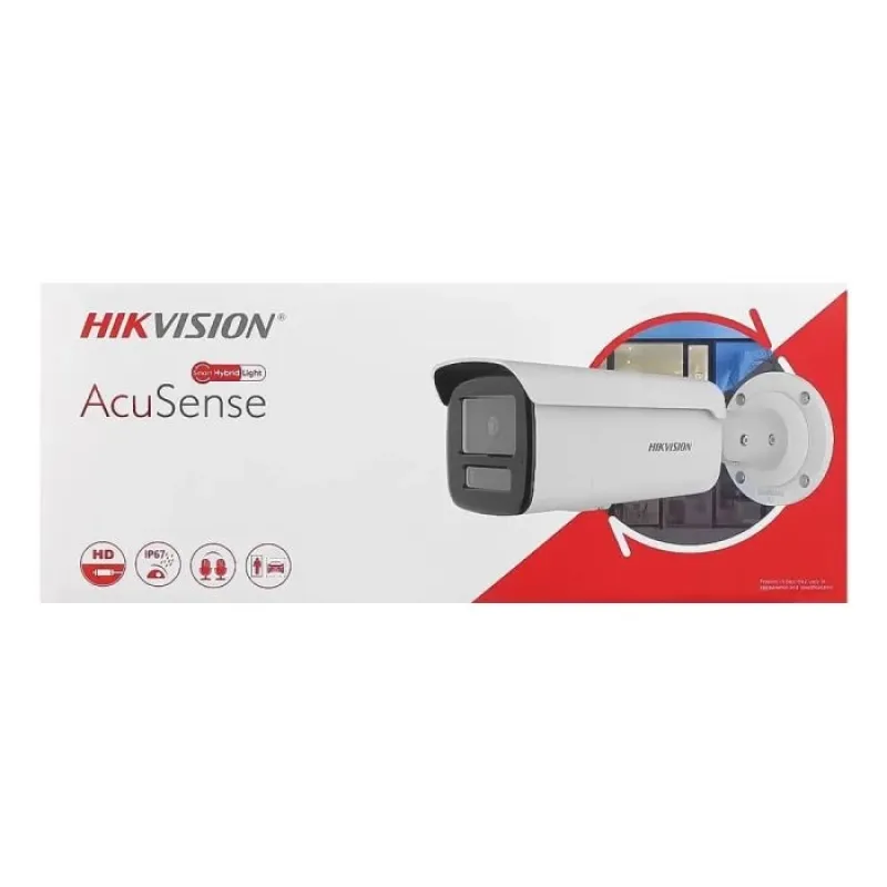 IP-видеокамера 4 Мп Hikvision DS-2CD2T43G2-4LI (4 мм) AcuSense с двойной подсветкой для системы видеонаблюдения